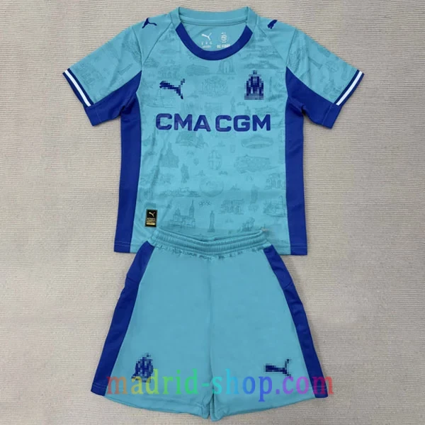 Camiseta de Portero Olympique de Marsella 2025-26 Niño Azul Camiseta de Portero Olympique de Marsella 2025-26 Niño Azul