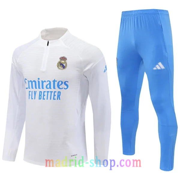 Sudadera de Entrenamiento Real Madrid 2025-26 Niño Azul Blanco Versión Jugador Sudadera de Entrenamiento Real Madrid 2025-26 Niño Azul Blanco Versión Jugador