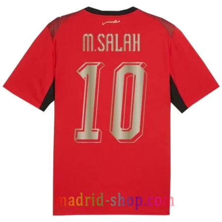 Camiseta Egipto Salah Primera Equipación 2026 roja con detalles dorados