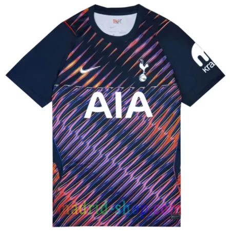 Camiseta Tottenham Hotspur Segunda Equipación 2026-27 azul marino con patrón de líneas neón rosa y naranja.