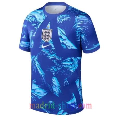 Camiseta de Portero Inglaterra 2026 azul con patrón de leones texturizados para adulto.
