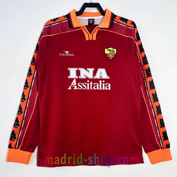 Camiseta AS Roma Primera Equipación 1998-99 Manga Larga Camiseta AS Roma Primera Equipación 98-99 Manga Larga