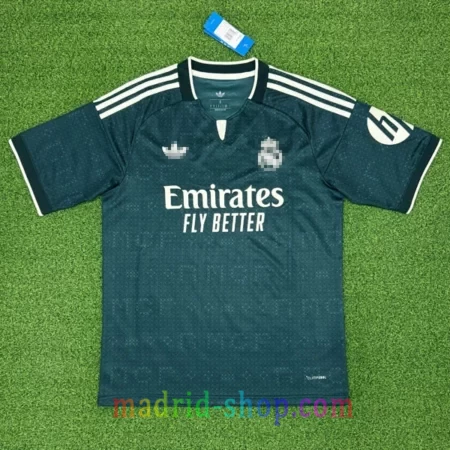 Camiseta Real Madrid Segunda Equipación 2026-27 verde Aurora Ivy con logo Trefoil y grabado RMCF.