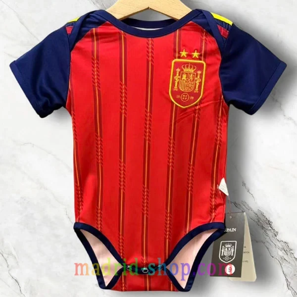 Body Bebé España 2 Estrellas Primera Equipación 2026 Roja Body Bebé España 2 Estrellas Primera Equipación 2026 Roja