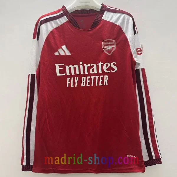 Camiseta Arsenal Primera Equipación 2026-27 Manga Larga Camiseta Arsenal Primera Equipación 2026-27 Manga Larga roja y blanca.