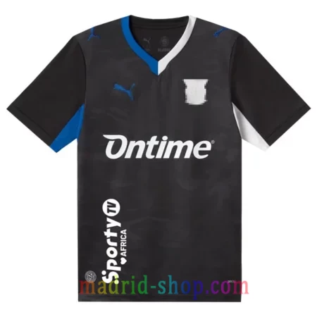 Camiseta CD Leganés Segunda Equipación 2026-27 negra con detalles en azul y blanco y escudo monocromático.
