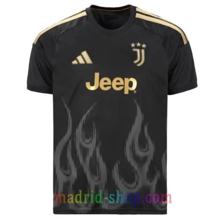 Camiseta Juventus Tercera Equipación 2026-27 negra con detalles dorados y lema Youth Since 1897.