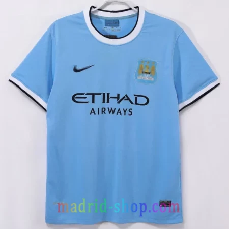 Camiseta Manchester City Primera Equipación 2013-14 retro azul celeste.
