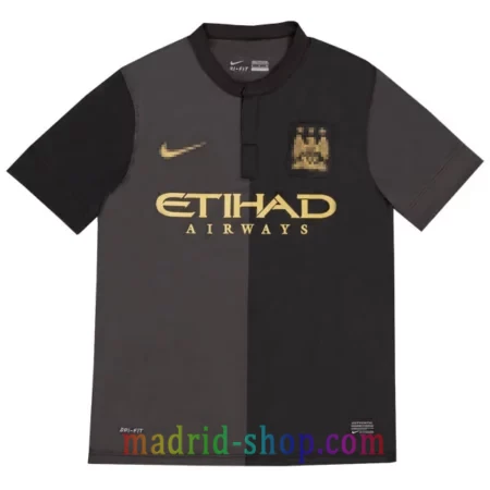 Camiseta Manchester City Segunda Equipación 2013-14 retro negra y dorada.