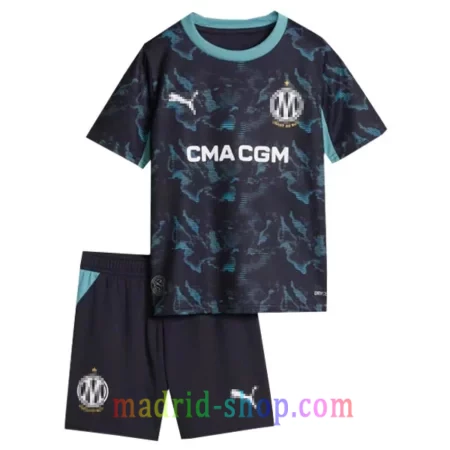 Camiseta Olympique de Marsella Niño Segunda Equipación 2026-27 conjunto infantil con pantalón corto.