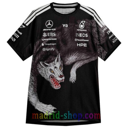 Camiseta Y-3 Mercedes-AMG F1 2026 Wolfhead Negro