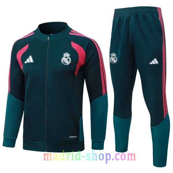 Chaqueta Chándal Real Madrid 2026-27 Verde Oscuro y Rosa Chaqueta Chándal Real Madrid 2026-27 Verde Oscuro y Rosa