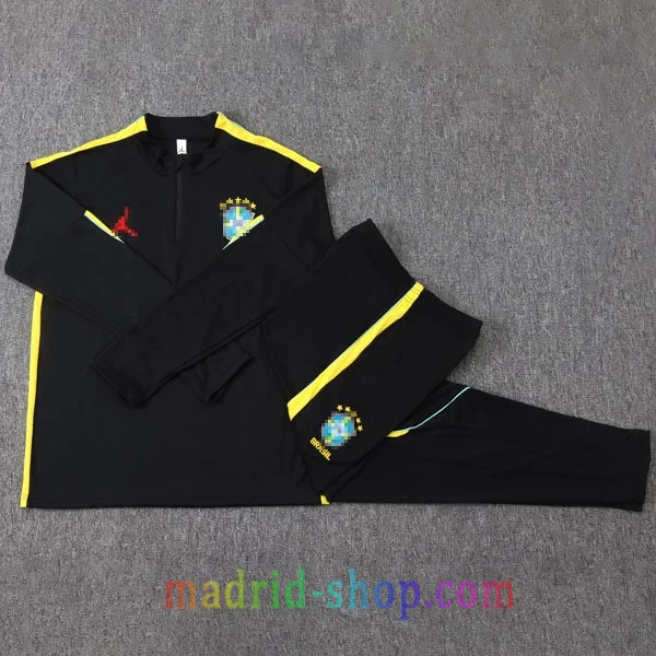 Sudadera de Entrenamiento Brasil Jordan 2026-27 Negro y Amarillo Sudadera de Entrenamiento Brasil Jordan 26-27 Negro y Amarillo
