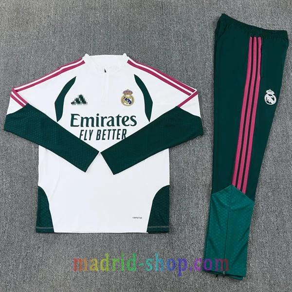 Sudadera de Entrenamiento Real Madrid 2026-27 Blanco y Verde Sudadera de Entrenamiento Real Madrid 26-27 Blanco y Verde